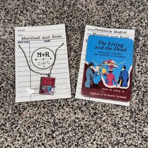 “The Living And The Dead”Beetlejuice Book Necklace And Magnet